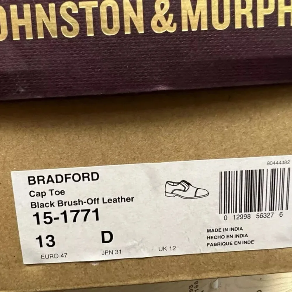 Johnston & Murphy Men's Bradford Oxford Black, Size 13 D